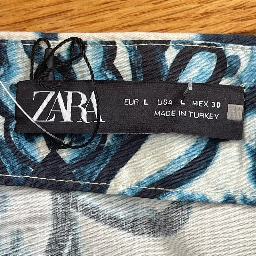 Zara Blue and White Floral Print Spaghetti Strap Tank - Picture 13 of 13
